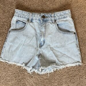 ROLLA'S Light Blue Frayed Hem Jean Shorts